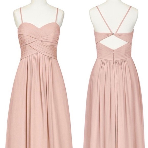 Azazie Parker Maxi Chiffon Dress Desert Rose - Picture 1 of 13